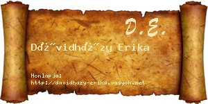Dávidházy Erika névjegykártya