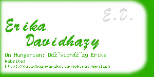 erika davidhazy business card